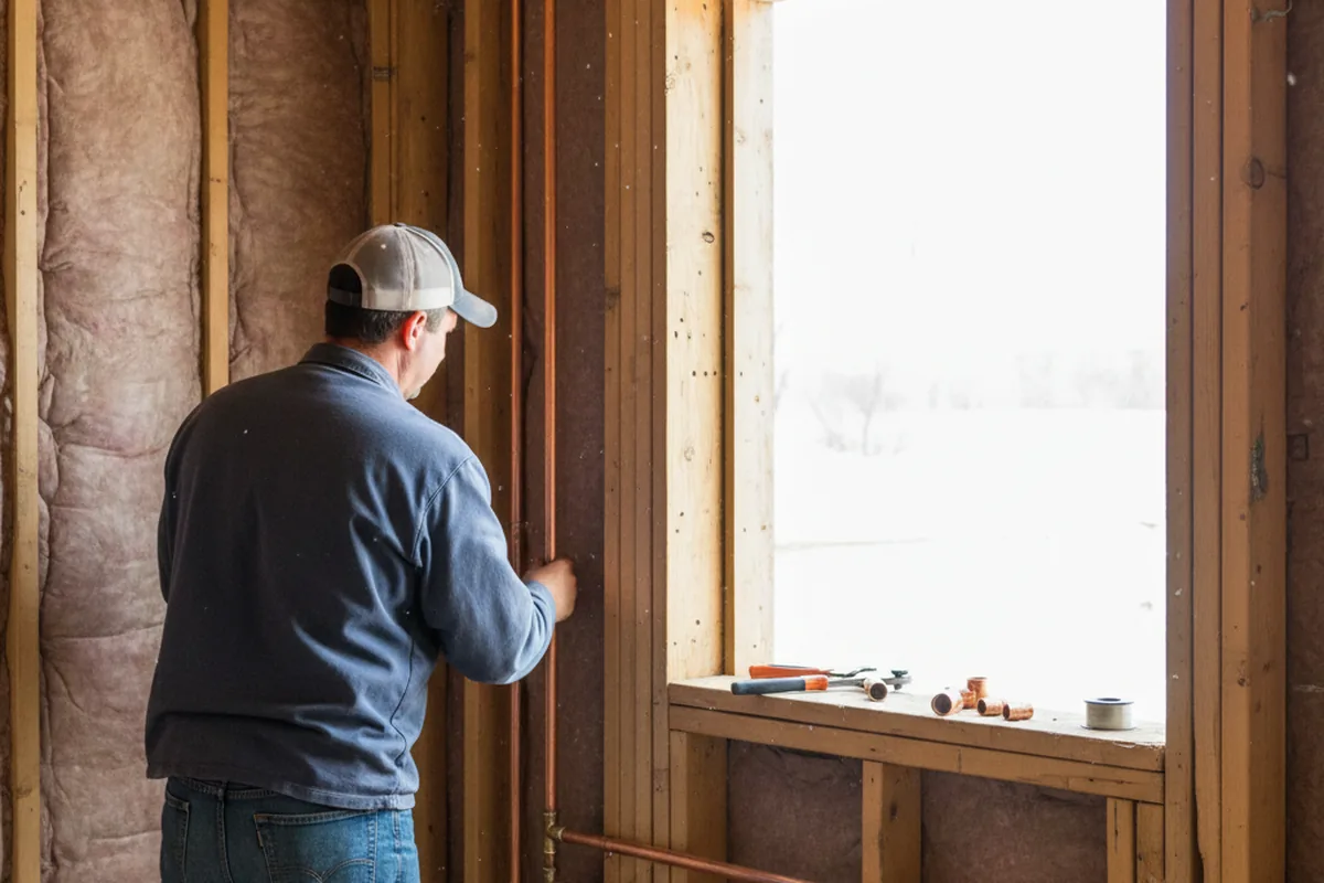 Licensed plumber running new copper supply lines in a Vicksburg home
