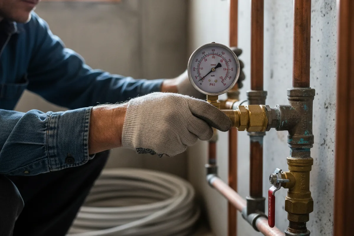 Pressure testing a repaired line during Water Line Repair in Vicksburg